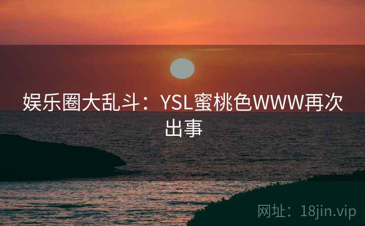 娱乐圈大乱斗：YSL蜜桃色WWW再次出事